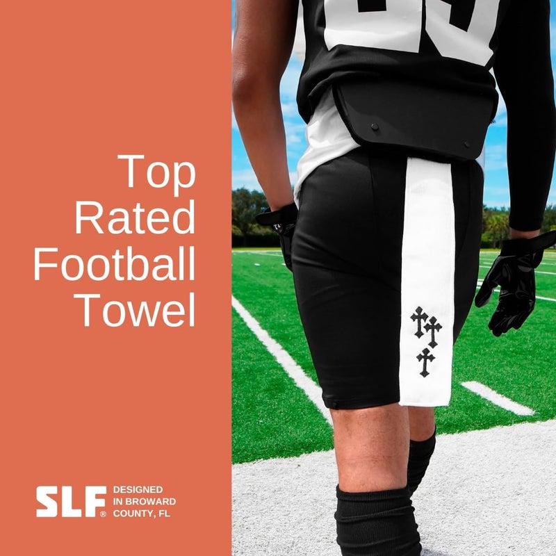 SLEEFS White Gothic Cross Thin Football Towel - Image 4